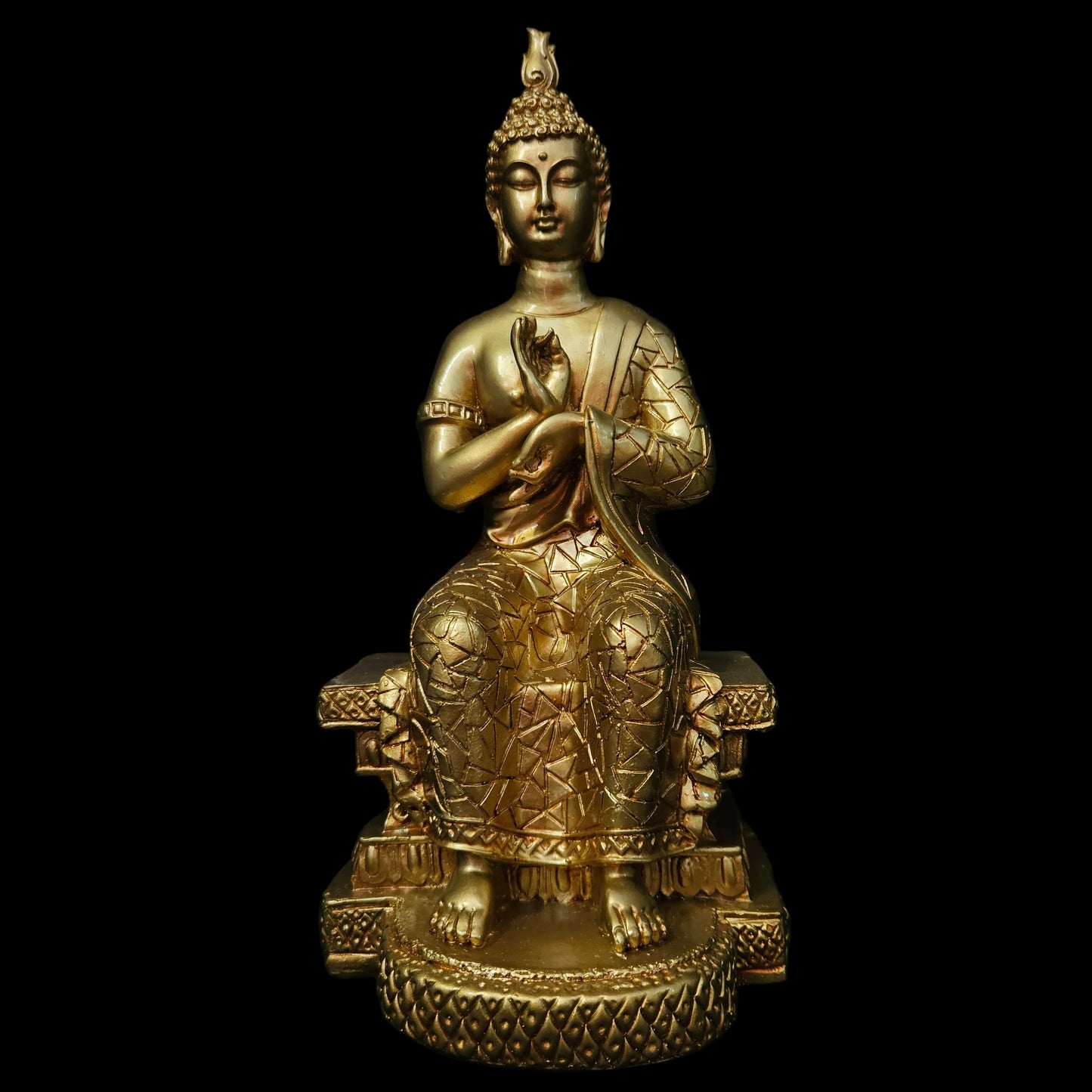 Meditating Golden Buddha Vastu Showpiece Statue Idols for Home Living Room, Office Decor or Gifting
