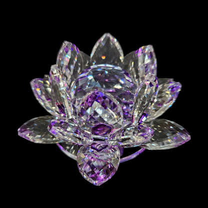 Crystal Purple Hue Reflection Crystal Lotus Flower with Gift Box