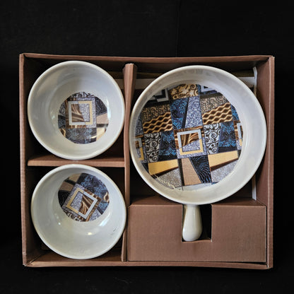 Kanch creative 2 pieces bowls & 1 pan set perfect for Return gifting