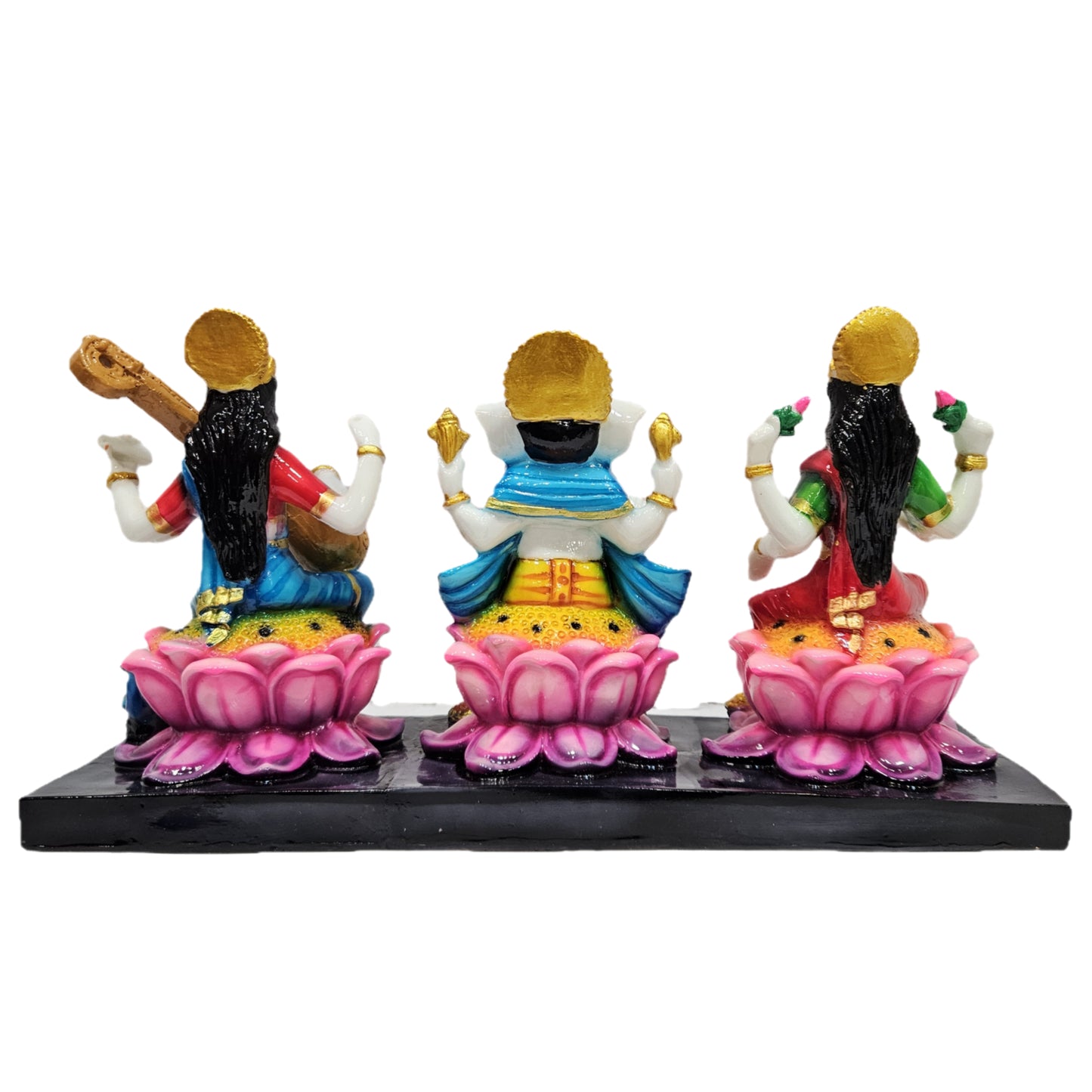 Divine Laxmi Ganesh Saraswati Murti | Marble Handcrafted Idol | Ideal for Pooja, Gift & Office Decor