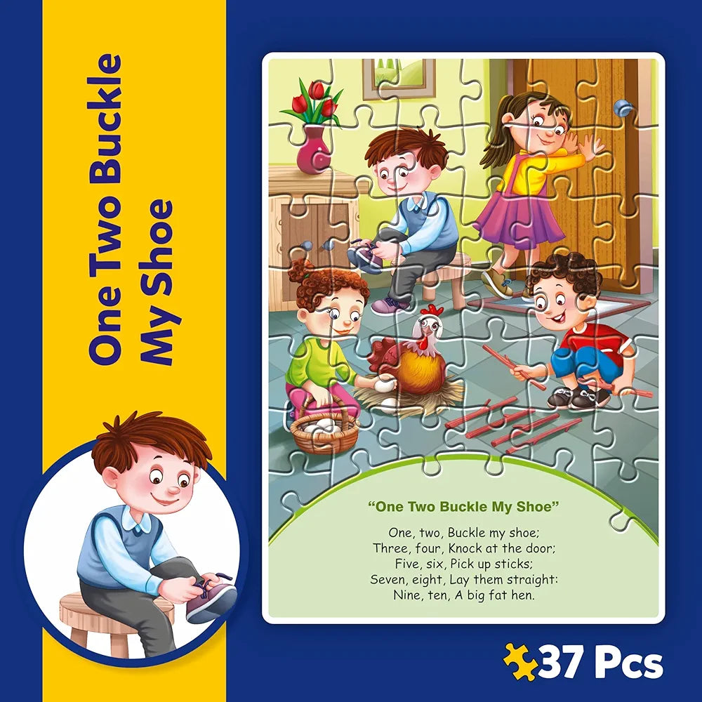 Nursery Rhyme Jigsaw Puzzle for Kids - 3 in 1-3 Nursery Rhymes to Choose - 3 Set - 111 Pieces Stories puzzle set