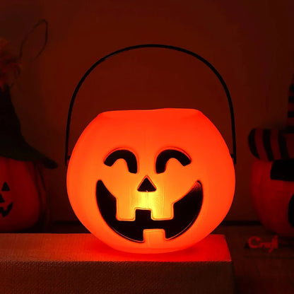 Orange Pumpkin Basket for Halloween Plastic Jack O Lantern Bucket  Halloween Candy Bucket & Decoration