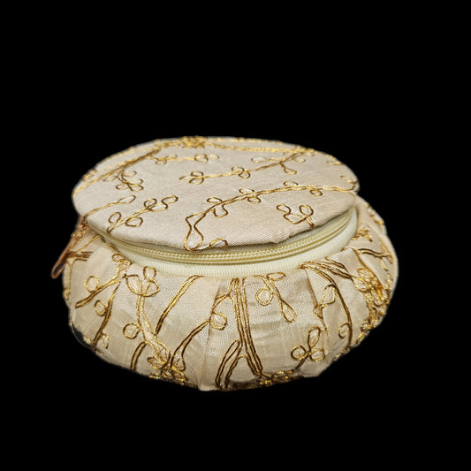Wooden Embroidery matki shape Bangle Box Jewellery Organiser Box Earring Storage Box, Wedding Return Gift for women Bridal Gift Storage Box