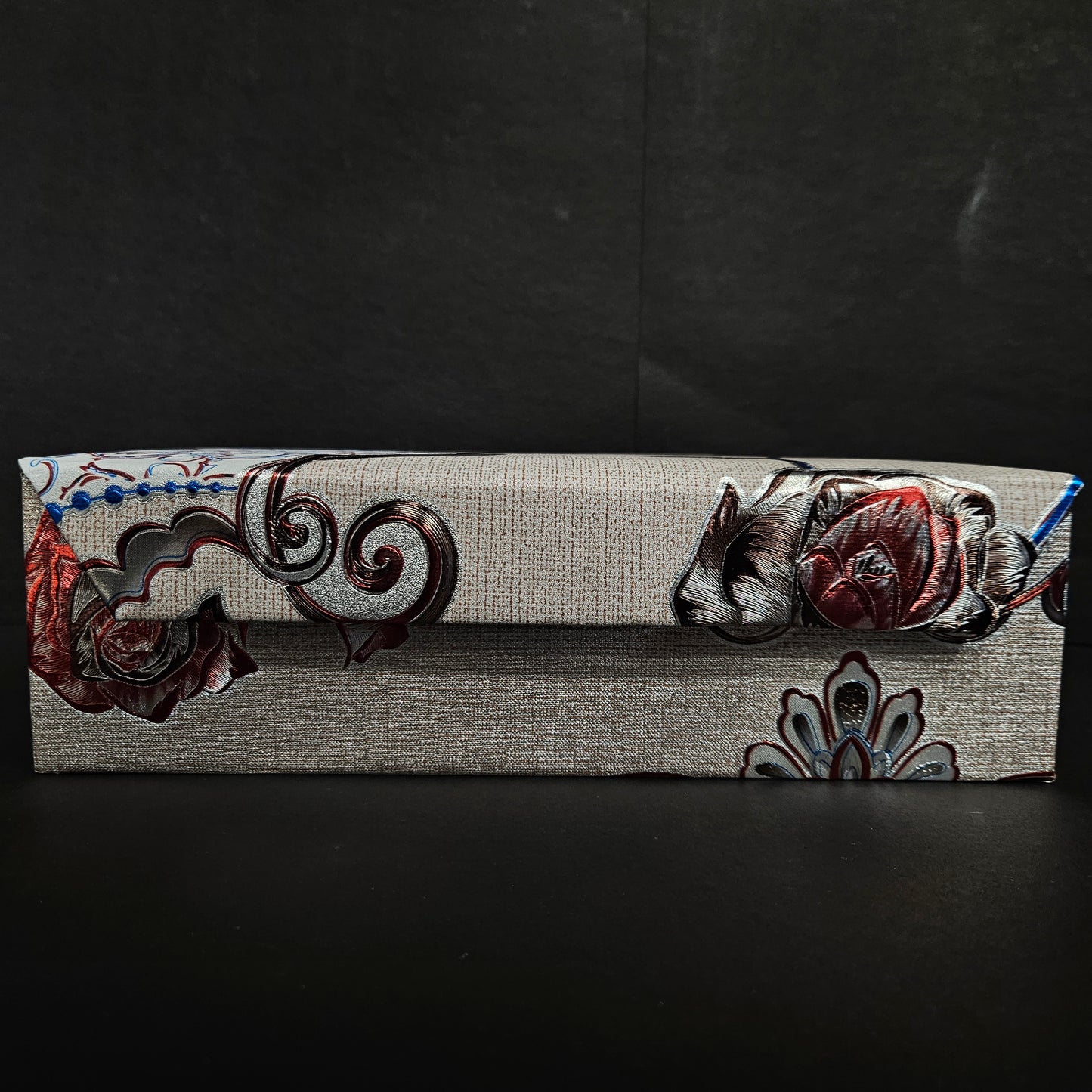 Wooden Bangle Box 2 Rod Bangle Box Storage Box having jewellery Storage pouch floweral design and Button locking System