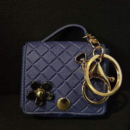 Keychain Mini Faux Leather Coin Purse Keychain Storage Bag Headphone Bag Keychain Bag