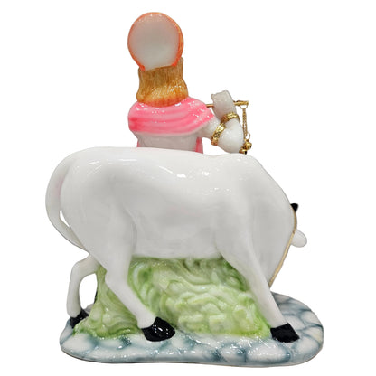 Handicraft Krishna Statue Idol with Cow for Home Office Decor and Pooja Room