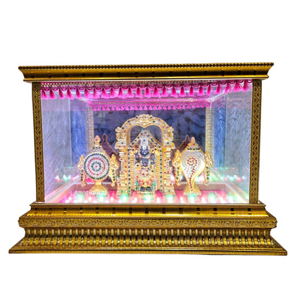 Kundan lighting showcase frame depicting Lord Venkateswara with Lights,Music & sank chakra