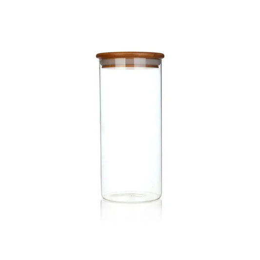 airtight glass jar with bamboo lid delicacy health quality guarantee Storage container
