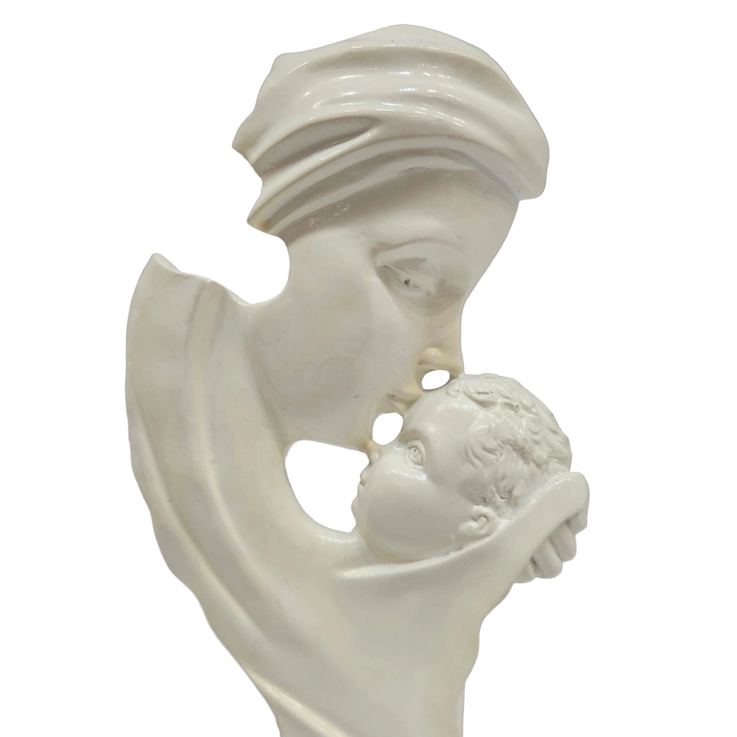Mother Child Love Symbol Pure White Showpiece Statue | Matt Finish | New Born Baby Child Home Desk Workplace Office