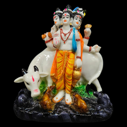 Lord Dattatreya Swami Idol/Murti for Home and Pooja Decorative Showpiece