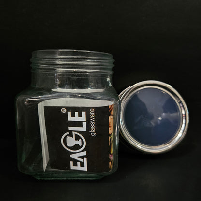 Eagle Cube glass storage jar with Lid 400ml storage jar for return gifting purpose