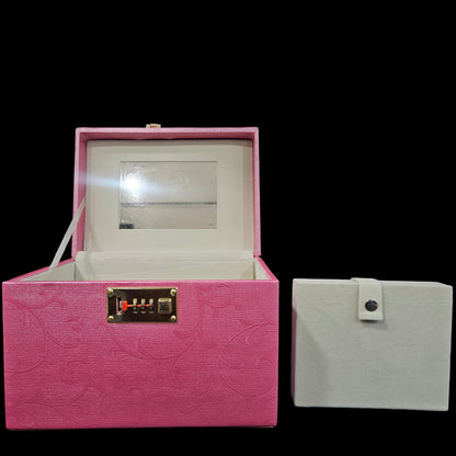 Jewellery Box For Women,Portable Travel Jewellery Organiser Box Small Jewellery Box Organiser For Ring,Earrings & Bracelet with number locking