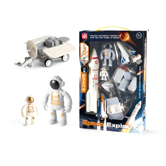 Space Explorer Toy Set – Rocket Ship, Astronaut Figures & Rover Playset for Kids | Rocket & Shuttle Adventure Kit