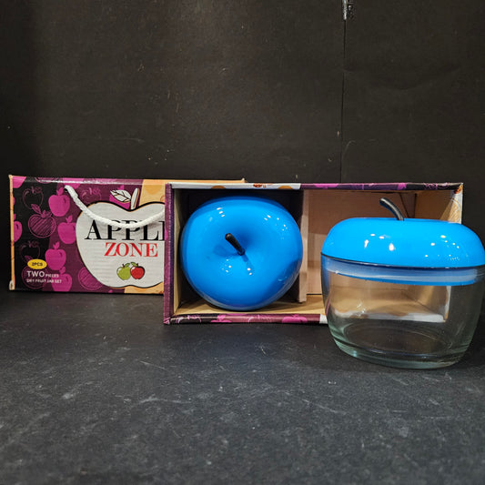 Apple Zone 2pcs set Glass Apple shaped storage container for Return gifting