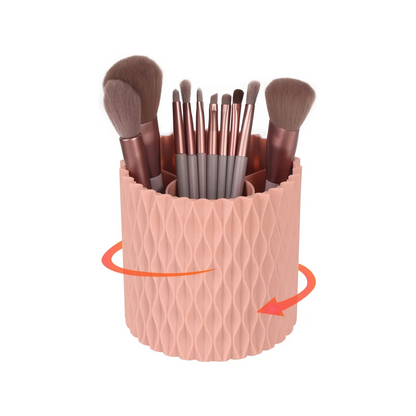 Makeup Brush Holder Organizer 360° Rotating Multi Functional Pen Holder for Desk,Multi-Purpose Desktop Stationary Organizer,Storage Cup for Lipsticks, Comb, Beauty Tool in Vanity