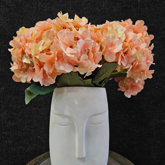 Beautiful Artificial Hydrangea Bunch with Peach Flowers for Home Decoration