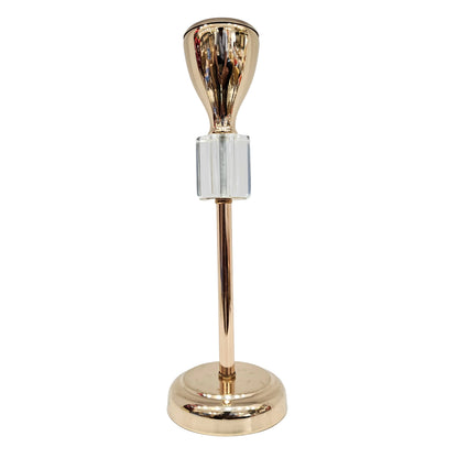 Metal and crystal candle holder 3pcs set features a polished gold finish and faceted glass accents candle Holder's