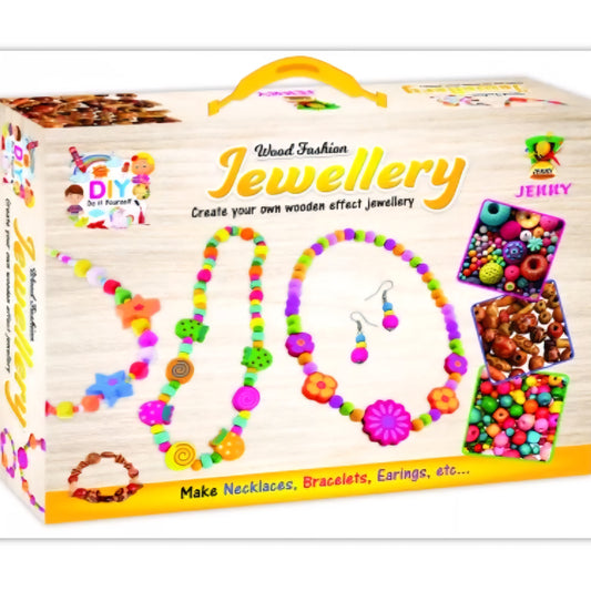 Wood Fashion Jewellery Making Kit for Kids - Necklace, Earrings, Bracelets, Rings, Cufflinks and More Fashion Jewellery