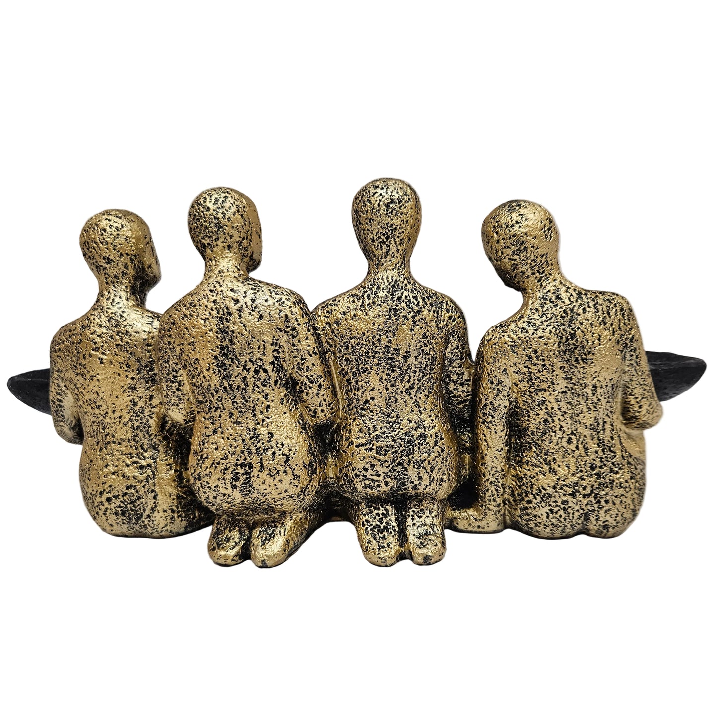 The ExclusiveLane 'Rock Fellowship' showpiece features four gold textured figures surrounding a matte black
tray