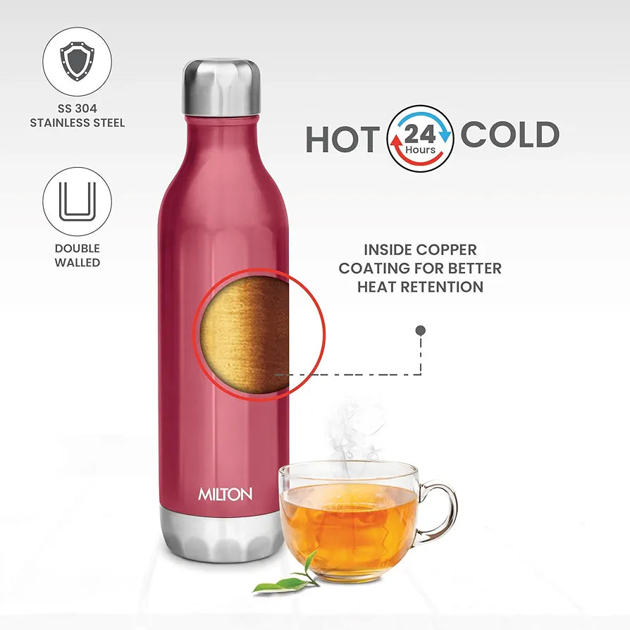 Milton Bliss 1100 Thermosteel WaterbBottle Hot or Cold Easy Grip Leak Proof School, Office ,Gym ,Hiking ,Treking ,Travel Bottle(1.06L)
