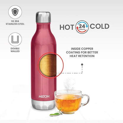 Milton Bliss 1100 Thermosteel WaterbBottle Hot or Cold Easy Grip Leak Proof School, Office ,Gym ,Hiking ,Treking ,Travel Bottle(1.06L)