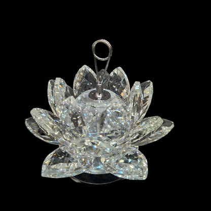 Crystal Lotus Flower – Glass Crystal Home Decor for Feng Shui with Clear Reflection & Gift Box