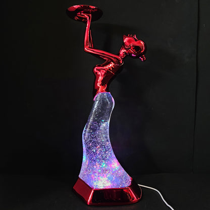 Decorative lady candle Holder with multi colours night lamp
