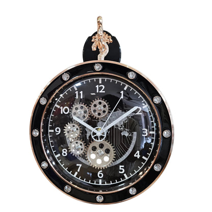 Vintage Style Moving Mechanism Rotating Dual Faced Station Clock Wall Hanging Double Sided Wall Clock