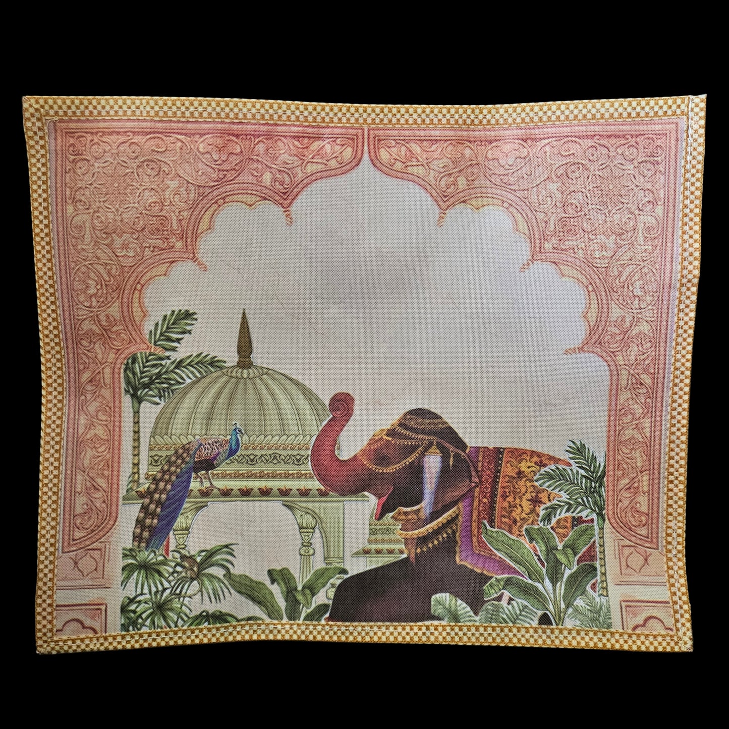 Vintage Indian tradition printed Transparent Zipper Saree storage bag