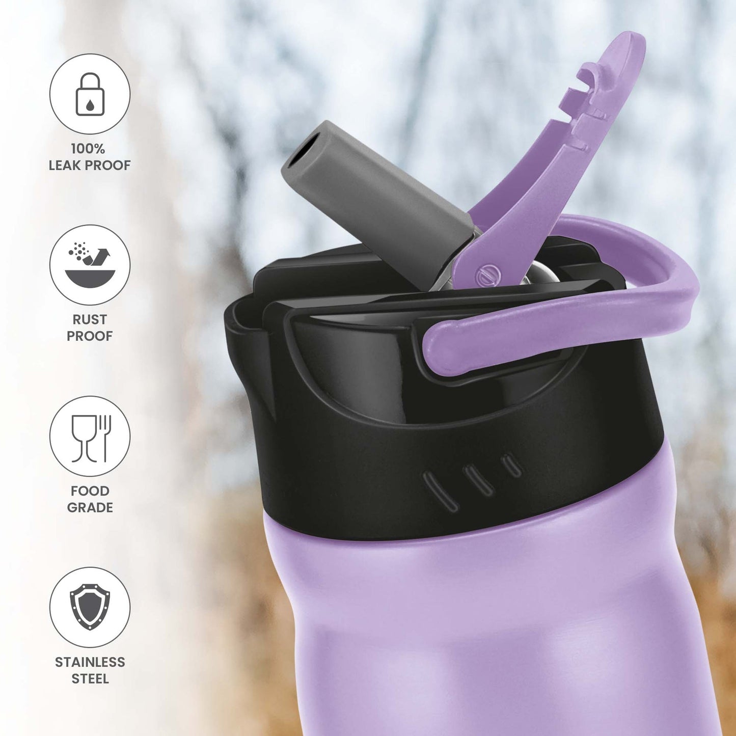 Milton umisteel Max 600 Insulated Inner Stainless Steel Water Bottle with Spout Lid, 1 Piece,500 ml,Easy Grip | Leak Proof | Hot or Cold | School | Travel Bottle