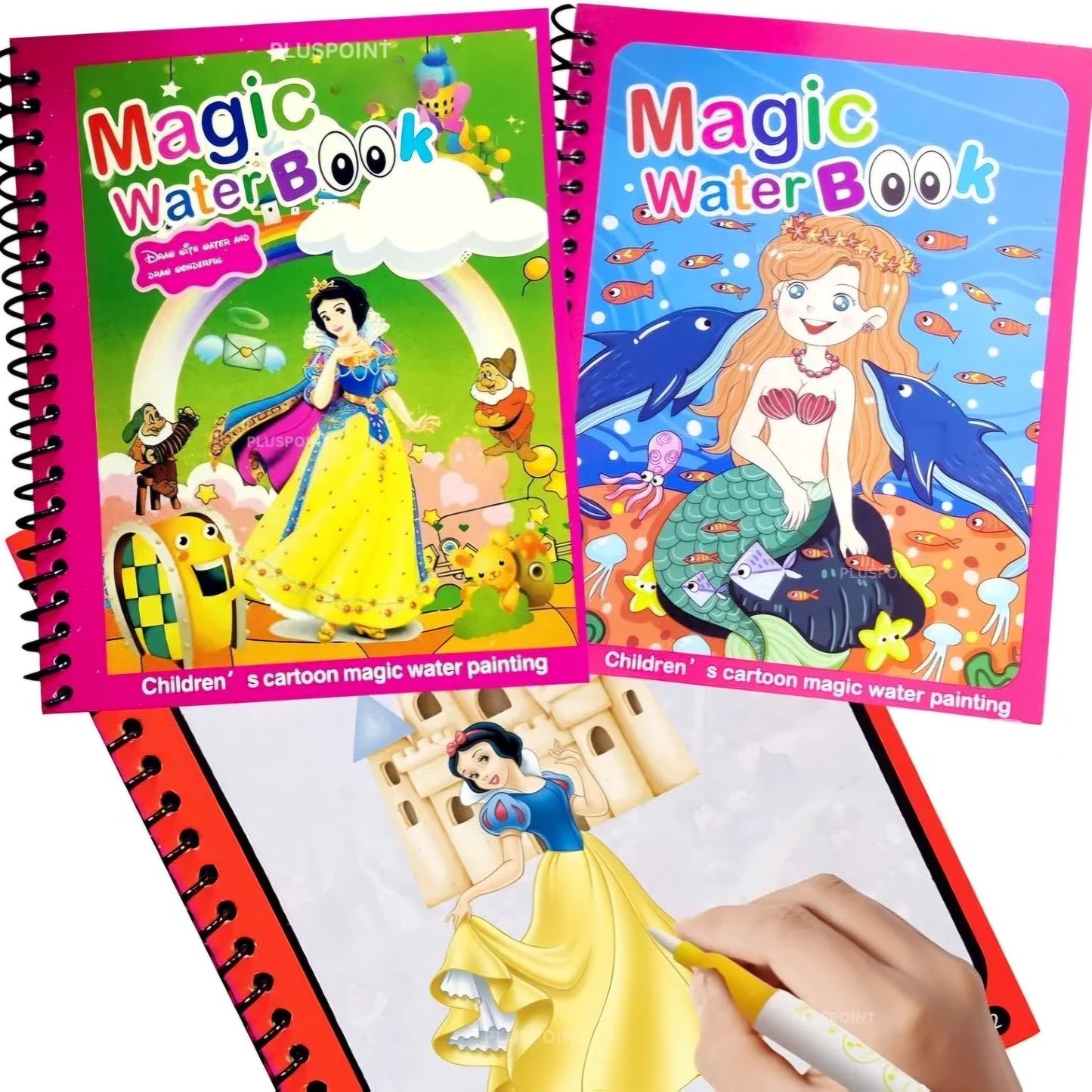 Magic Quick Dry Water Book Reusable Colouring Water Doodle Book self-Drying with Water Pen for Kids Drawing Practice Book for Toddlers, Return Gifts, Birthday Party