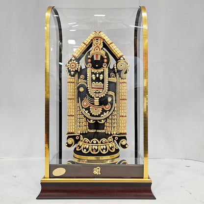 Lord Venkateswara tirupati Balaji 24 carat Gold Plated Cabin Idol for Pooja Room & Home Decor