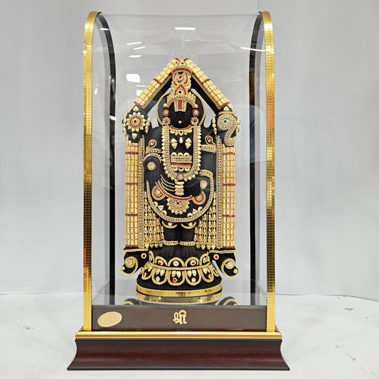 Lord Venkateswara tirupati Balaji 24 carat Gold Plated Cabin Idol for Pooja Room & Home Decor
