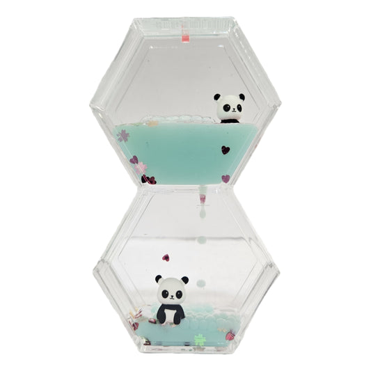 Liquid Motion Bubble Timer, Drop Hourglass with Panda for Children Adults, Decompression Sensory Desk