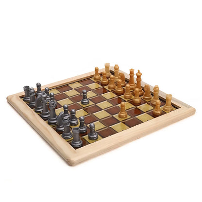 Ratna's Strategy Game Magnetic Wooden Art Chess and Ludo for Kids to Develop Their Logical Thinking and Strategy Building