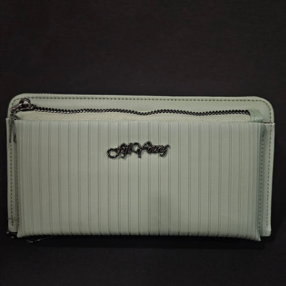Leather Thin Slim Wallets for Women Wallet for Women with Double Zipper