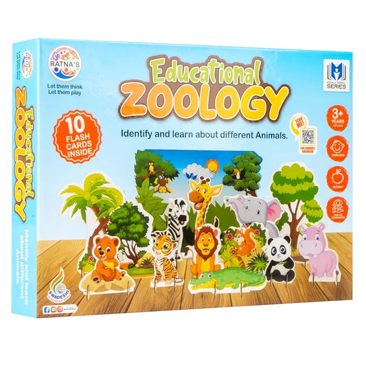 Zoology to Create 3D Jungle with Printed Wooden Cutouts Learning & Educational Game for Kids & Toddlers