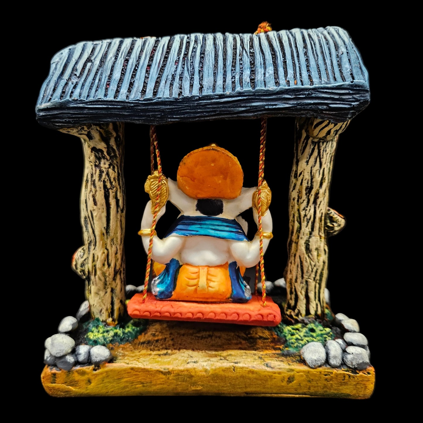 Marble Dust Powder vinayaka murti swing idol in pandhiri for Home & Office Pooja Mandir