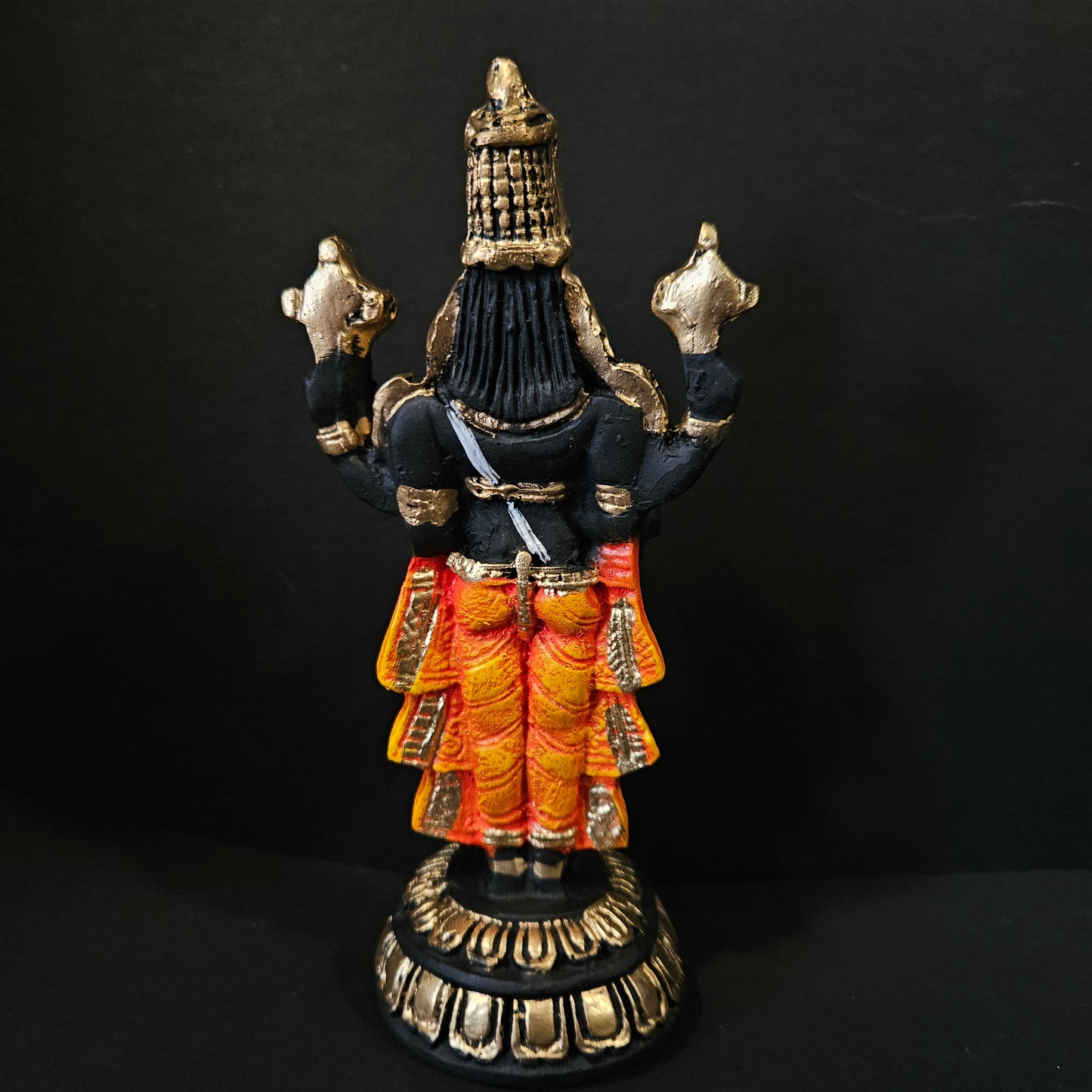 Black & Gold Plated Tirupati Balaji Idol Religious Figurine For Pooja Decorative Showpiece