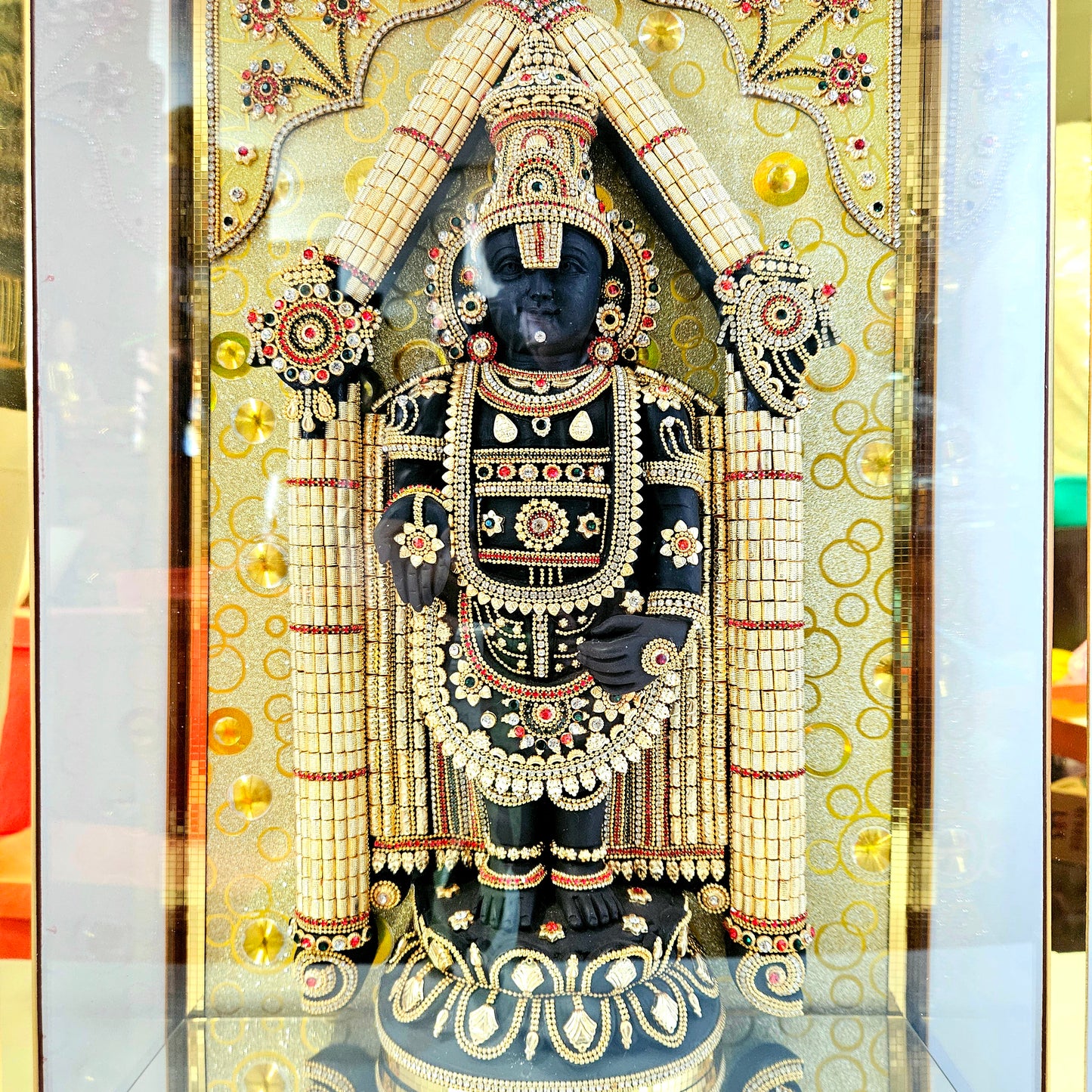 Lord Venkateshwara Balaji 24carats Gold Plated Cabin Idol for Home Decor & Lord Showpiece