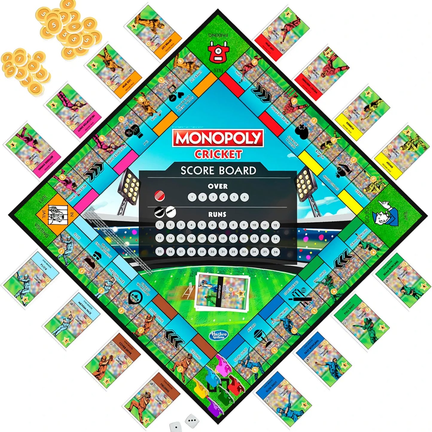Monopoly Cricket Board Game | Cricket-Themed Monopoly Board Game for Families and Kids | for Ages 8+ | for 2 to 6 Players | Christmas Gift for Kids & FamiliesMonopoly Cricket Board Game | Cricket-Themed Monopoly Board Game for Families and Kids | for Ages