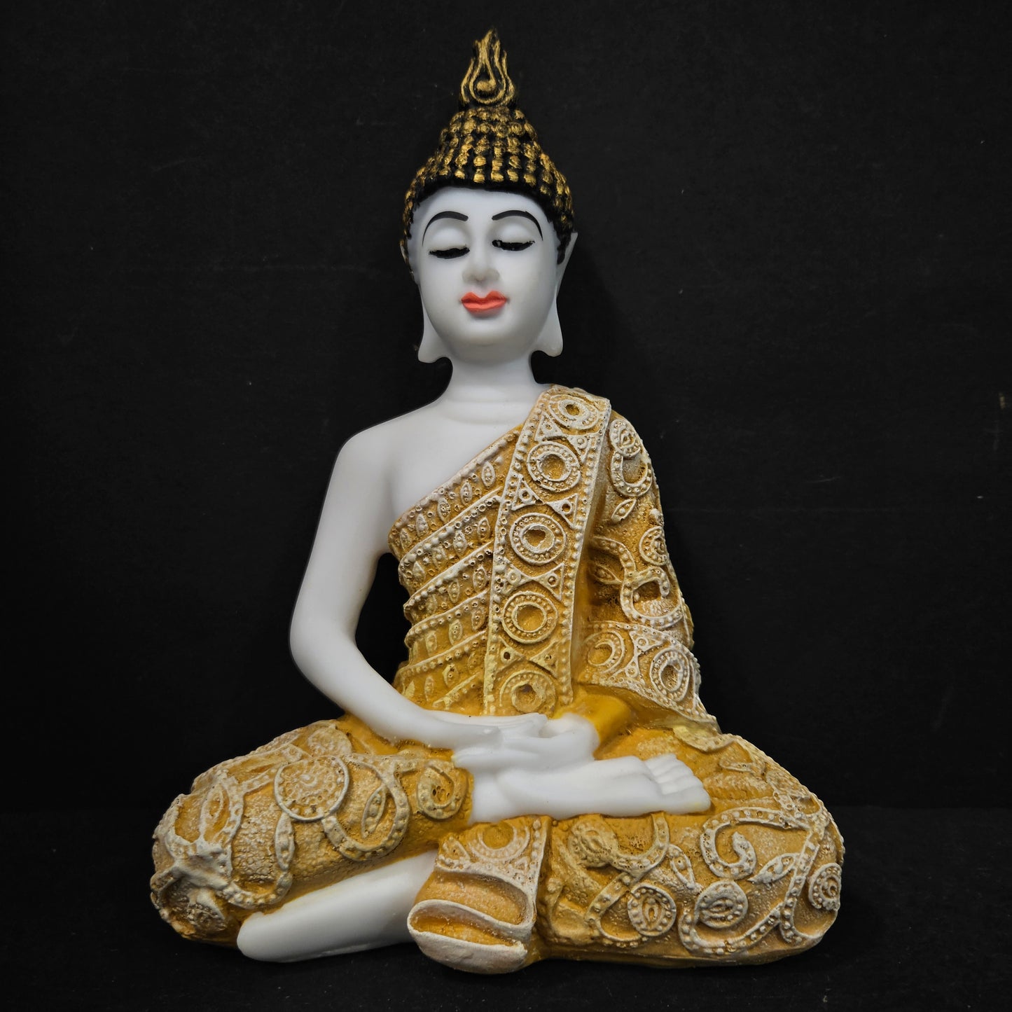 Polyresin Sitting Buddha Idol Handcrafted Statue Showpiece for HomeDecor,Living Room Decoration Gift Items