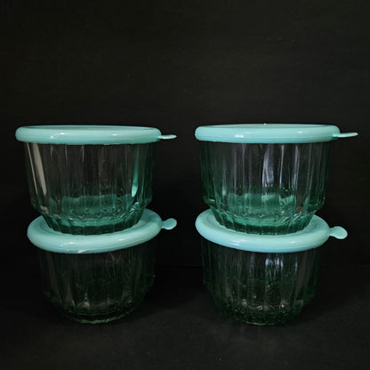 Short cut 4 pieces set glass storage small Containers for groceries & Dry Fruits Storage purpose