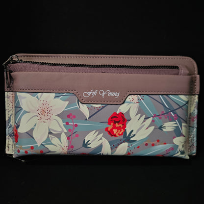 Leather Thin Slim Wallets for Women Wallet for Women with Double Zipper