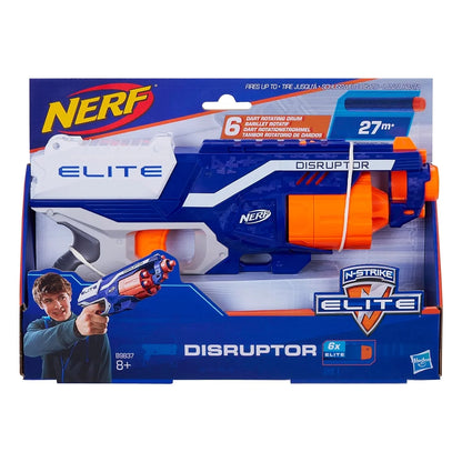 Nerf Disruptor Elite Toy Blaster,6-Dart Rotating Drum with Darts, Toys for Kids Teens&Adults, Outdoor Toy for Boys, Birthday Gift for Kids Ages 8+