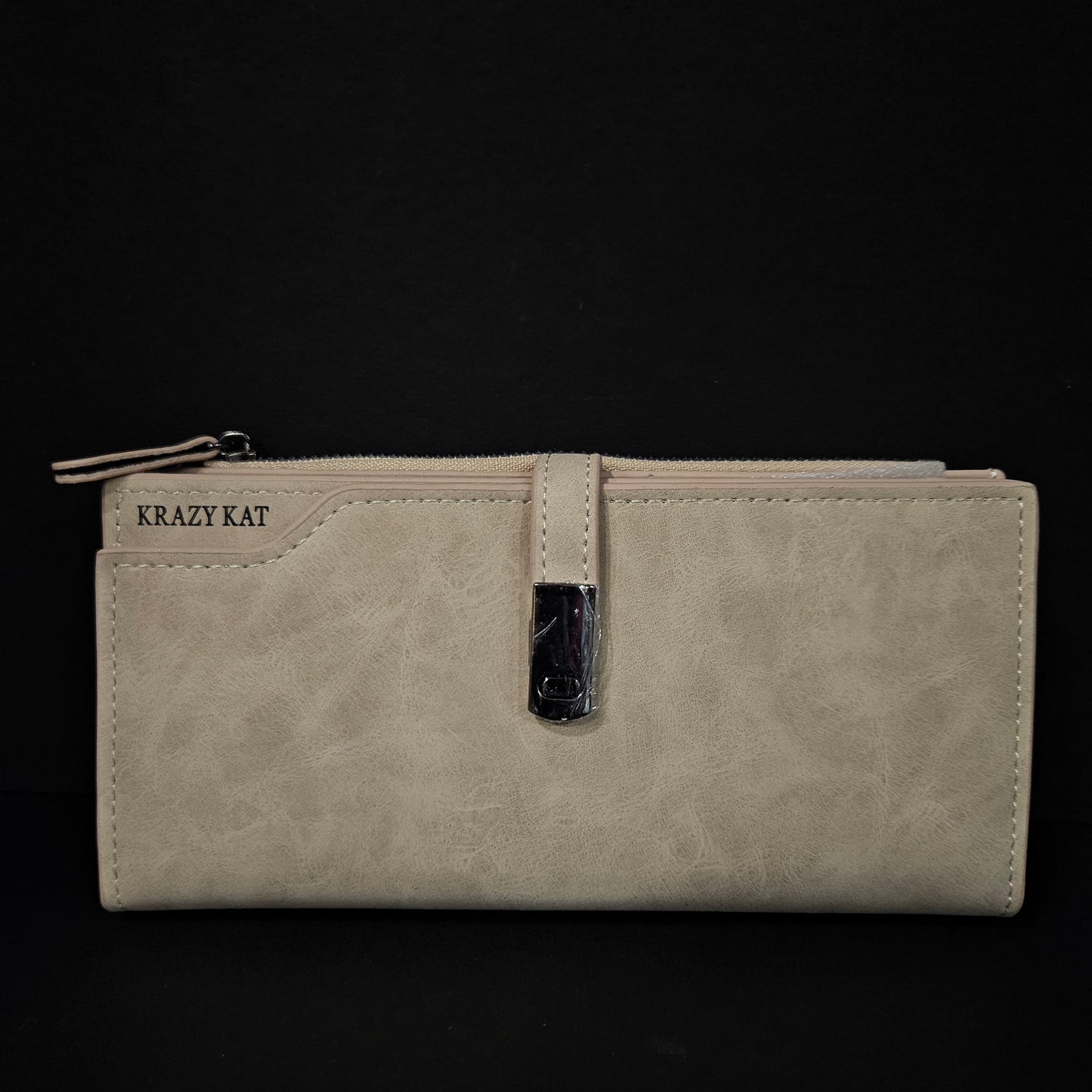 Leather Thin Slim Wallets for Women with magnetic clip & Zipper