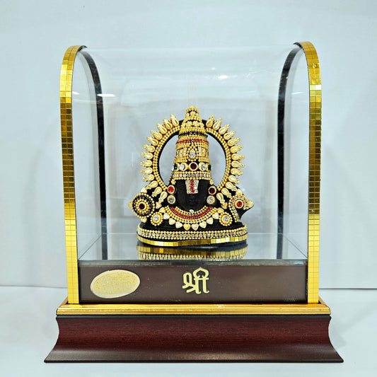Lord Venkateswara tirupati Balaji 24 carat Gold Plated Cabin Idol for Pooja Room & Home Decor