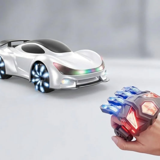 Gesture Sensing Remote Control Stunt Racing Car with Hand Glove Controller, Colorful Lights, Double Spray