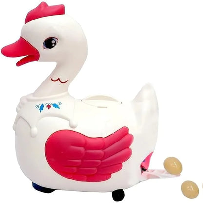 Musical Egg Laying Crawling Goose Toy with Sound Effects for Kids