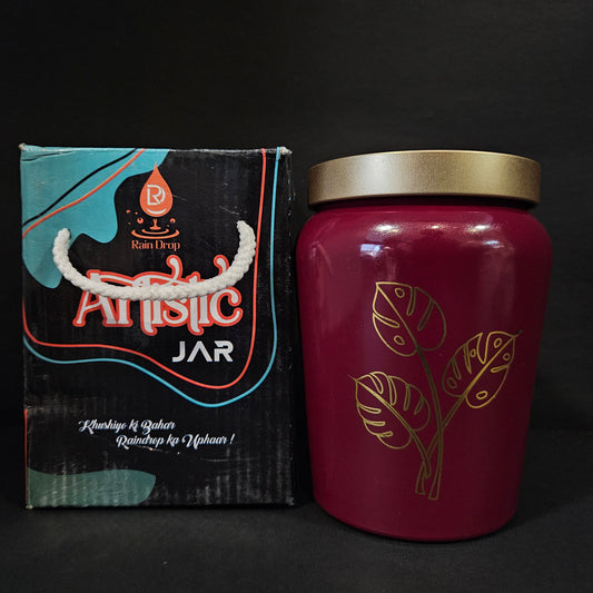Rain drop Artislic jar with floweral design glass storage jar for multi purpose usage